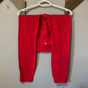 LULU ALIGN RED LEGGINGS 25inch